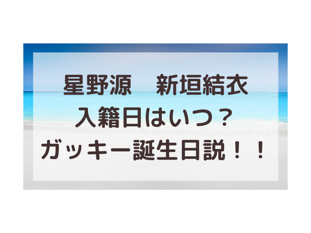 星野源ガッキー入籍日いつ 結婚式はどこの場所で挙げる 渚のなぎさブログ